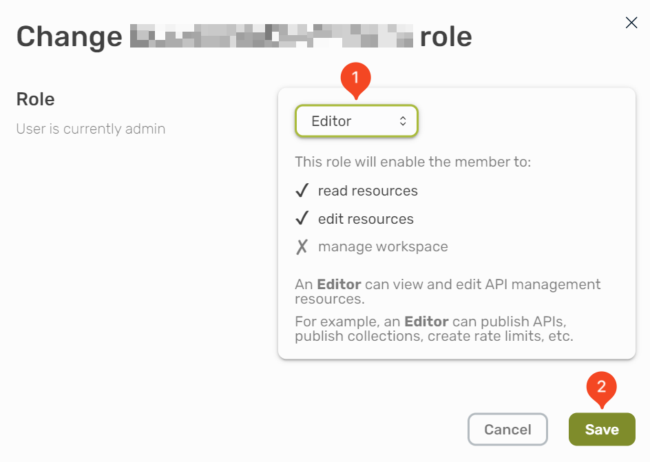 Choose Editor role and save Choose Editor role and save.