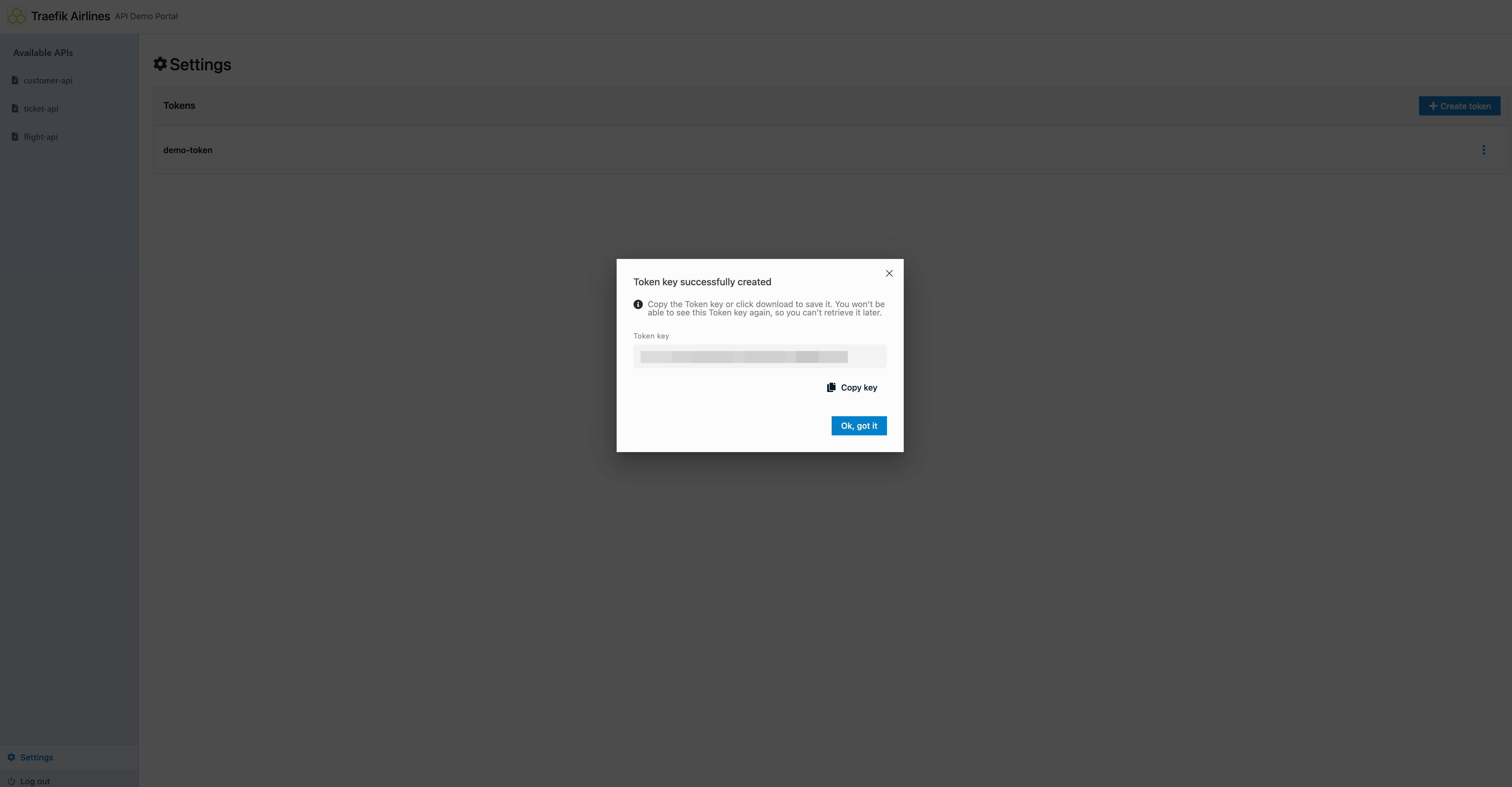 Copy the token. Copy the token.